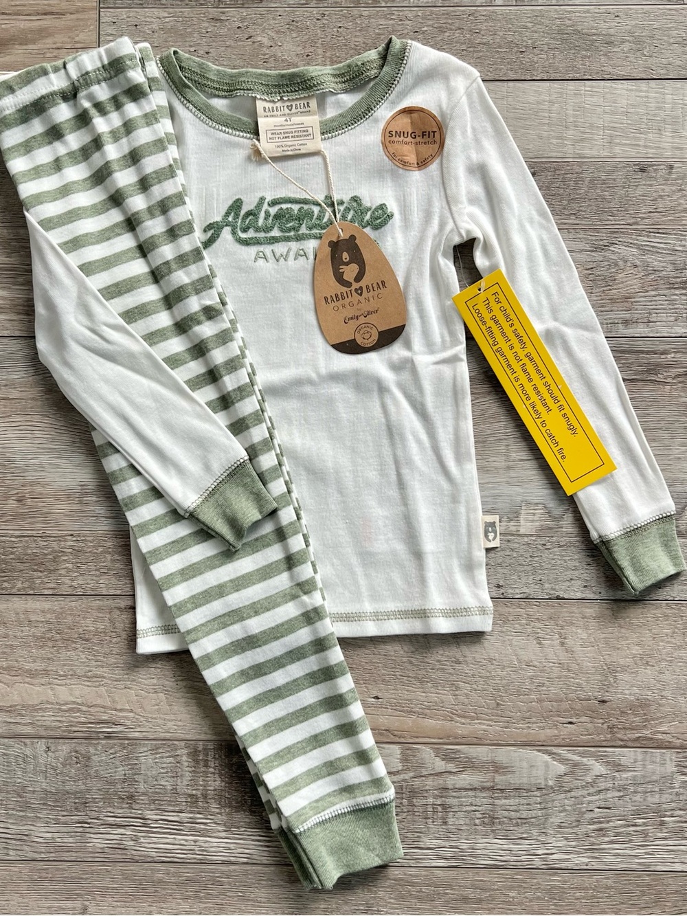 NWT Rabbit + Bear Boys Adventure Pajamas Size 4T
